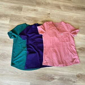 LOT of 3 FIGS scrub tops